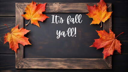 Autumn Leaves Wooden Rustic Frame: It's Fall Ya'll!