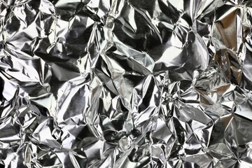 Crumbled aluminum foil, full frame


