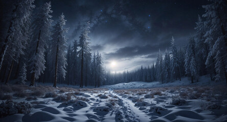 winter forest scenery - Powered by Adobe