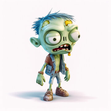 Cute cartoon 3d zombie