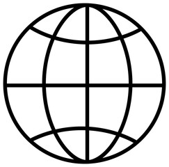 Globe outline icon. World symbol. 