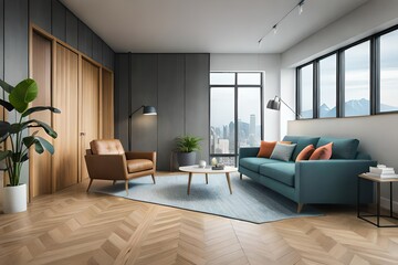 living room interior  generated by AI technology 
