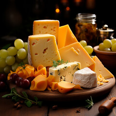 delicious pieces of cheese,Generative AI