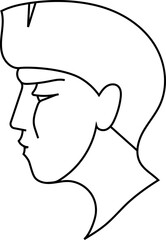 Face silhouette in lines. Minimalism. vector graphics.