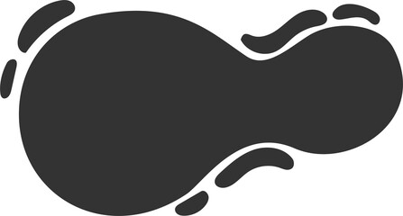 Obraz premium Organic abstract shape with splashes. Liquid organic blob. Random black simple ink drops. Fluid element