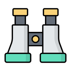 Binocular Line Color Icon