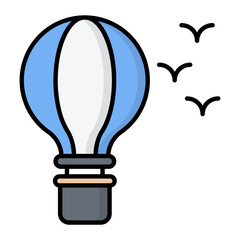 Obraz premium Air Baloon Line Color Icon