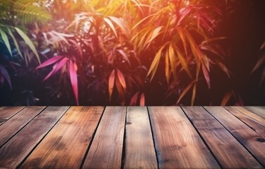 Wooden background with some plants