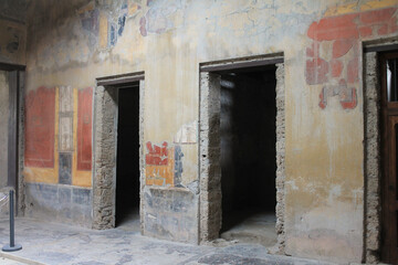 Fototapeta na wymiar Pompeii Room with Frescoes