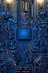 a large blue circuit board on a background
