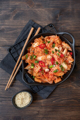 fermented food Korean Kimchee or kimchi cabbage with rice