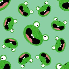 Cartoon animals seamless frogs pattern for wrapping paper and fabrics and kids clothes print and fashion textiles