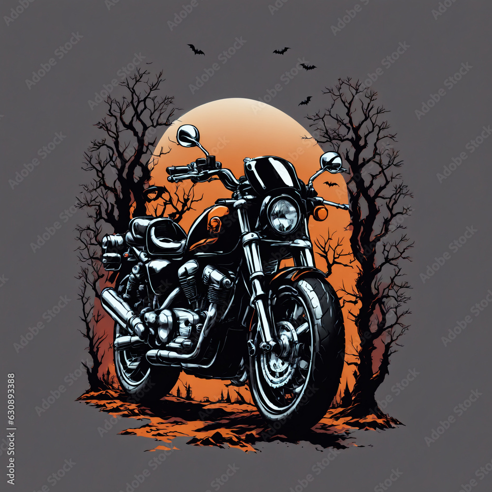 Poster motorcycle rider on a motorcycle