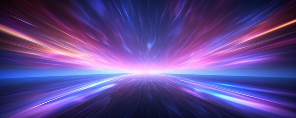 Abstract neon light shine dynamic scene, red and blue flare futuristic background.