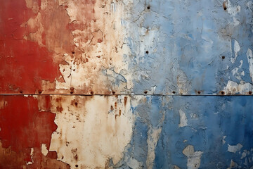 Red White and Blue Americana Rustic Patina Wall Background: Template Graphic Resource
