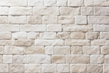 Cream and white brick wall texture background. Brickwork and stonework flooring interior rock old pattern design, high quality photo
