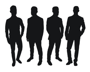 Image male silhouettes. People, human, person, man, men, guy, lad, fella, stripling, boy. Businessmen, workers, friends, students, demonstrators
