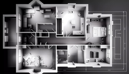 House floor plan construction concept. AI generated