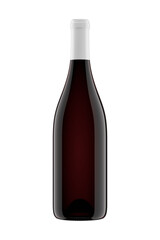 Blank bottle of wine isolated on a white background