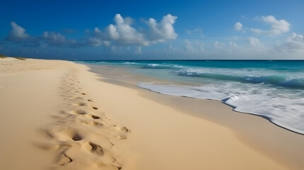 Obraz premium footprints on the beach