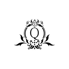 Fototapeta premium Royal Design Alphabet Logo Q