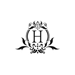 Obraz premium Royal Design Alphabet Logo H