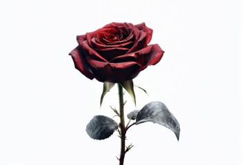 red rose isolated on white