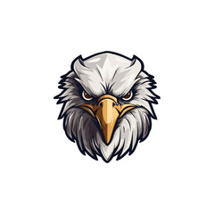 Falcon Head Mascot Logo Isolated on white background, Hawk, Eagle Face Mascot vector illustration design template, Sports Team Logo or T shirt Print or Poster Placement design