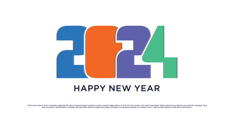 2024 Happy new year logo design vector illustration for new year 2024 with creative idea