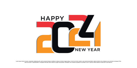 2024 Happy new year logo design vector illustration for new year 2024 with creative idea