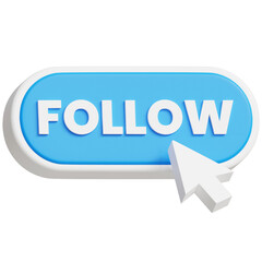 3D Follow Button Illustration