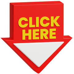 3D Click Here Button Illustration