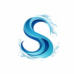 letter s with wave water logo on the white background