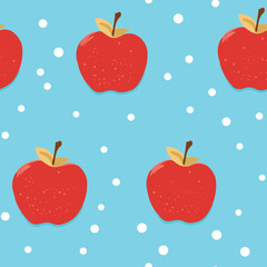 Obraz premium Seamless Colorful Apples Pattern. Seamless pattern of Apples in colorful style. Add color to your digital project with our pattern!