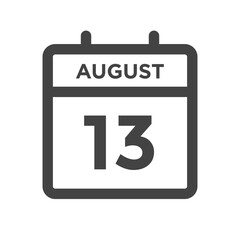 August 13 Calendar Day or Calender Date for Deadlines or Appointment