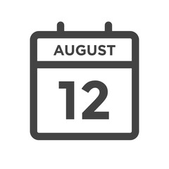 August 12 Calendar Day or Calender Date for Deadlines or Appointment