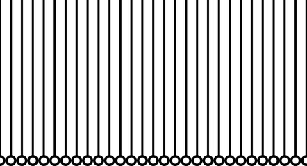 Vertical of stripe with rounds pattern. Design simple black on white background. Design print for illustration, texture, textile, wallpaper, background. Set 9