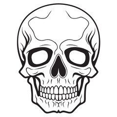black and white skull vector, skull illustration, skull icon isolated on white background, fully editable in eps format and ready to print,