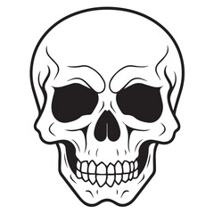 black and white skull vector, skull illustration, skull icon isolated on white background, fully editable in eps format and ready to print,