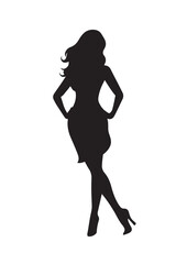 black and white beautiful woman silhouette vector work, editable eps file, sexy silhouettes,
