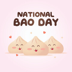 National bao day design template good for greeting. bao vector design. bao illustration. flat banner template. eps 10.