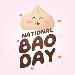 National bao day design template good for greeting. bao vector design. bao illustration. flat banner template. eps 10.