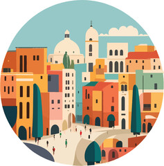 Arabian City with buildings vector