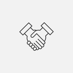 handshake flat icon vector illustration