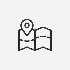 map flat icon vector illustration