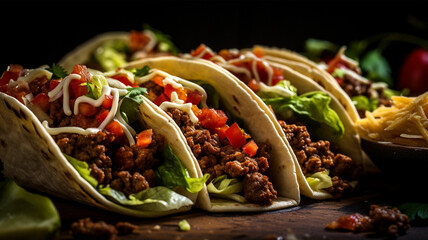 Delicious tacos with vegetables