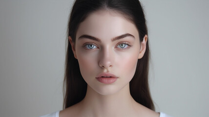 Fototapeta premium close up beautiful woman's face shape must be white
