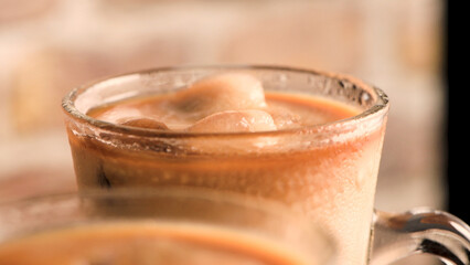 Iced coffee in glass jars