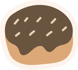 Bomboloni donut snack sticker. vector format file.