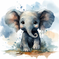 Elephant Water Color Design - 630919366